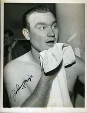 Johnny Mize 1947 Psa/dna Signed Certified 7x9 Wire Photo Authentic Autograph