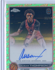 2022-23 Topps Chrome OTE AUSAR THOMPSON #CA-AUT2 AQUA RED OTE REFRACTOR AUTO /99