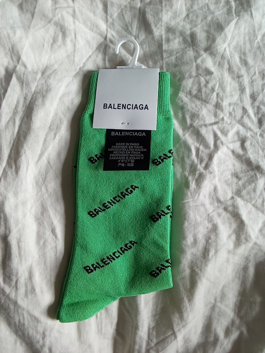 Logo Balenciaga Neon Green Neon Green Balenciaga Logo Stockings
