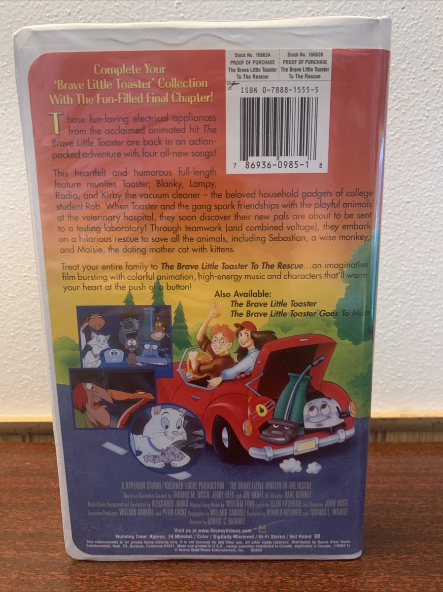 The Brave Little Toaster To The Rescue (VHS, 1999) Incl