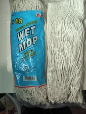 Quality Kitchen Wet Mop Head Refill, 100% Cotton 4 Ply Yarn Mop Head (2 Mop Head