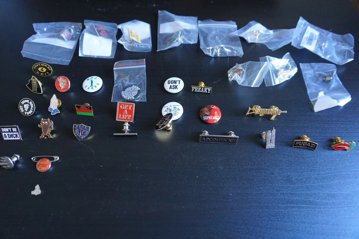 35 Supreme Pin Collection / Lot (FTP, Anarchy, GYST, Middle Finger, Prayer  Hand)