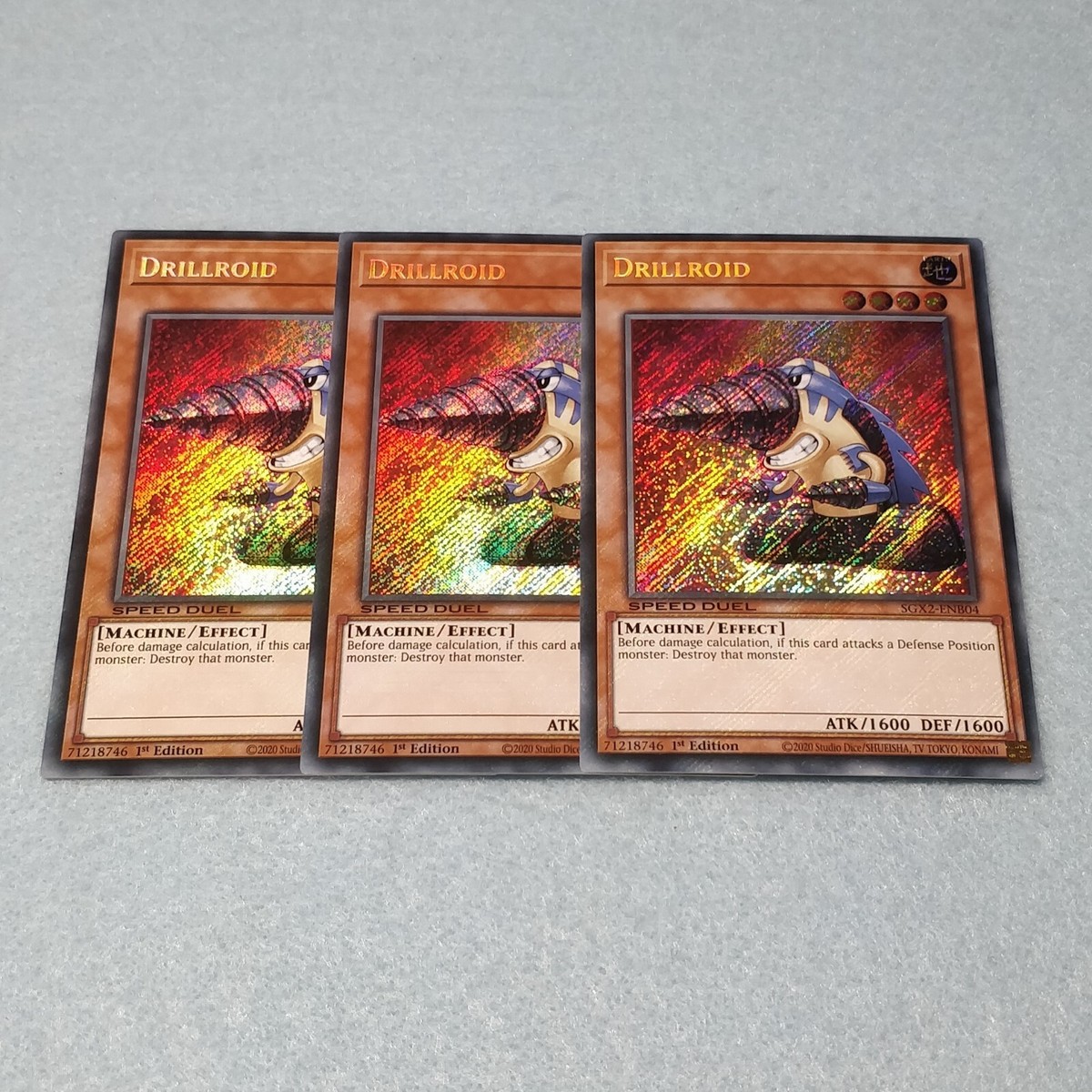 Yugioh Drillroid SGX2 1st Edition Secret Rare 3 Card Set NM | eBay