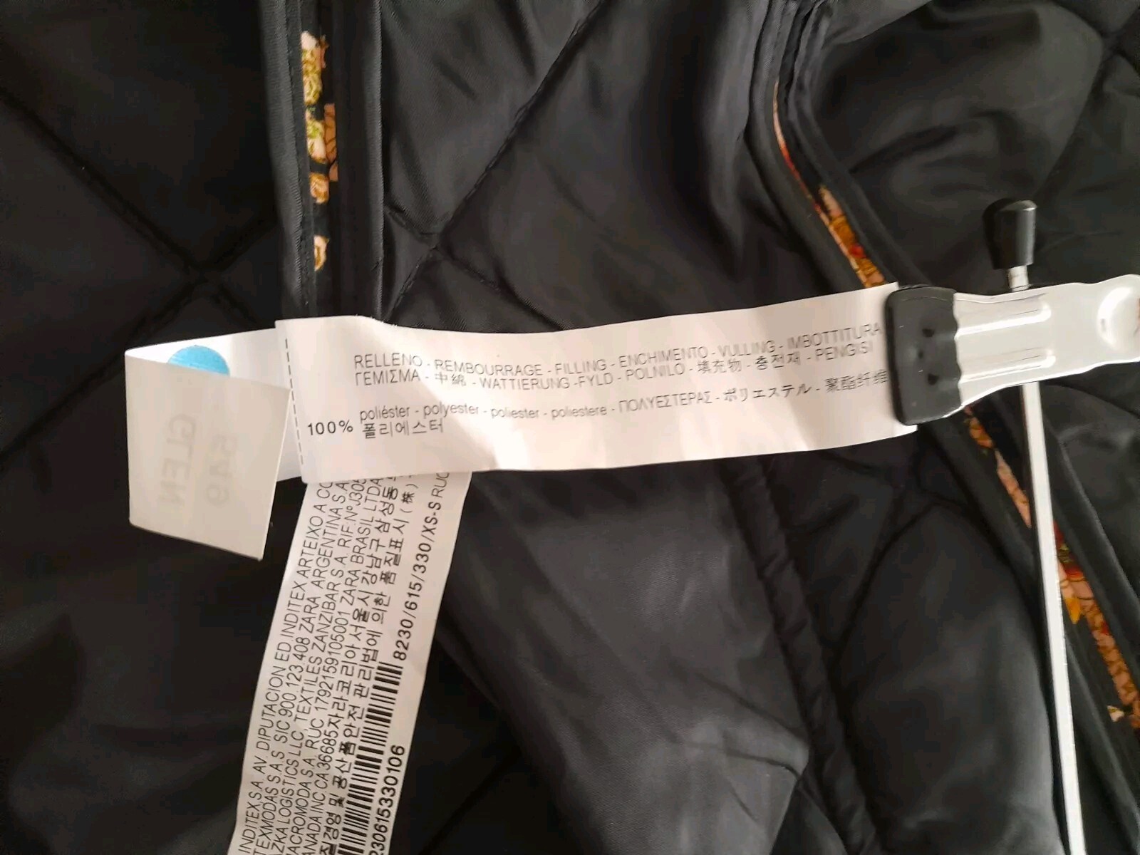 Zara Basic Outerware Black With Orange Roses 🌹 Q… - image 9