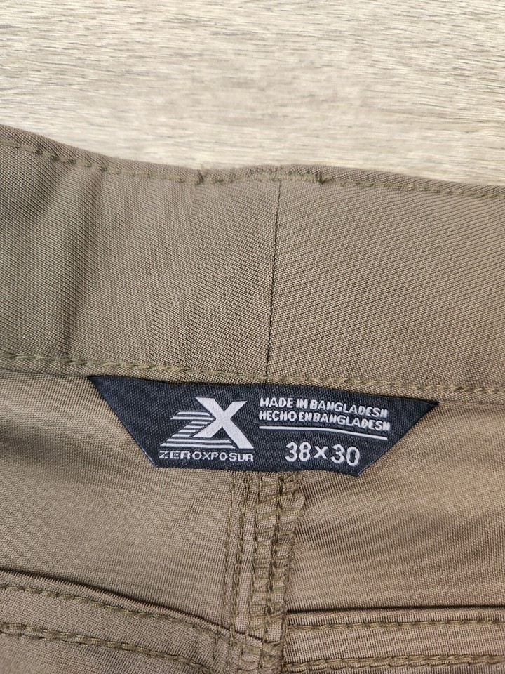 ZeroXposur Pants Men's 38x30 Stretch Dark Olive Green Outdoors Hiking