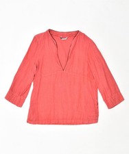 WOOLRICH top blusa donna manica 3/4 UK 12 rosso medio NV12