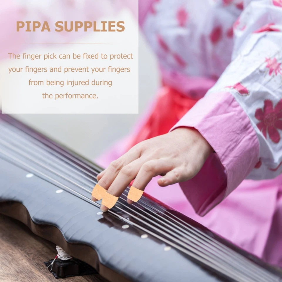 10 Pcs Chinese Zither Finger Tape Guzheng Accessories Nastro Dita - Immagine 2 di 4