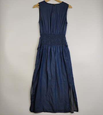 white christmas dresses The Rosario Tencel Midi Dress in Denim Small