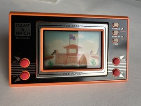 Nintendo Game & Watch-FIRE ATTACK- ID-29-Wide Screen-1982-Box-Pink Insert 