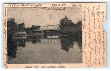 1905 River View Willimantic CT, Connecticut Early Postcard - Torn