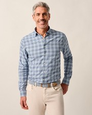 JOHNNIE-O Featherweight Performance Button Down Shirt - Donovan Navy Mens.