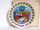SNOOPY PEANUTS CHARLIE BROWN SCHMID VINTAGE PORCELAIN CHRISTMAS PLATE 1974 — photo 1