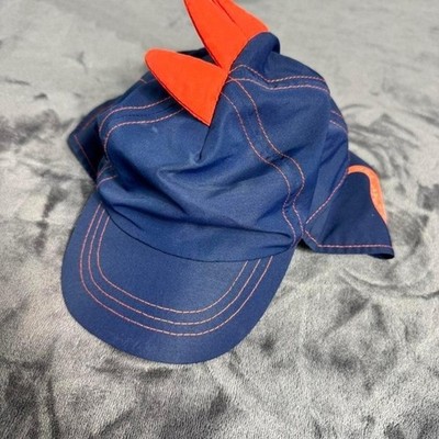 Kids Navy Blue Dinosaur Legionnaire Sun Hat with Neck Flap and 3D Spikes