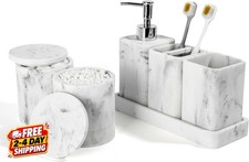 Bathroom Accessories Set, 6 Piece Bathroom Set with Toothbrush Holders, Soap