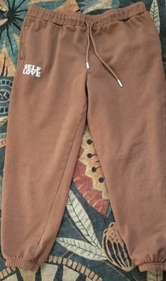 Sage Collective  Self Love  Jogger Sweatpants Womens L Brown Drawstring...