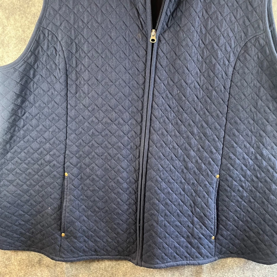 Kim Roger Curvy Mujer Talla 3X Azul Oscuro Acolchado Chaleco Bolsillos con Cremallera Foto 3 de 4