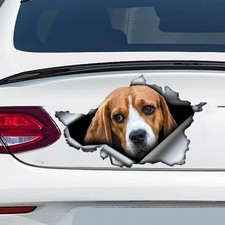 3D Vinyl Car Decal Sticker, Waterproof Dog Car Stickers for Car Window, Animal P