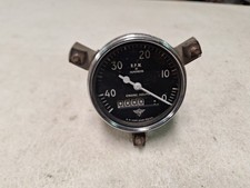 1949 Stewart Warner 4500 Rpm Tachometer Wings Logo Rear Mount Curved Glass Lens