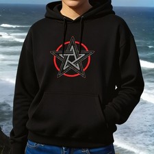 Pentagram Hoodie  Gothic Pentacle Design Unisex Pullover V6