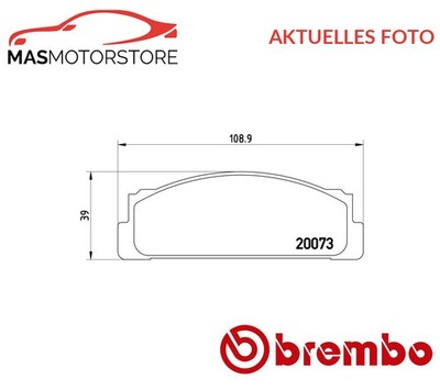 SATZ BREMSBELÄGE BREMSKLÖTZE VORNE BREMBO P 23 003 P FÜR FIAT 131,FIORINO,128