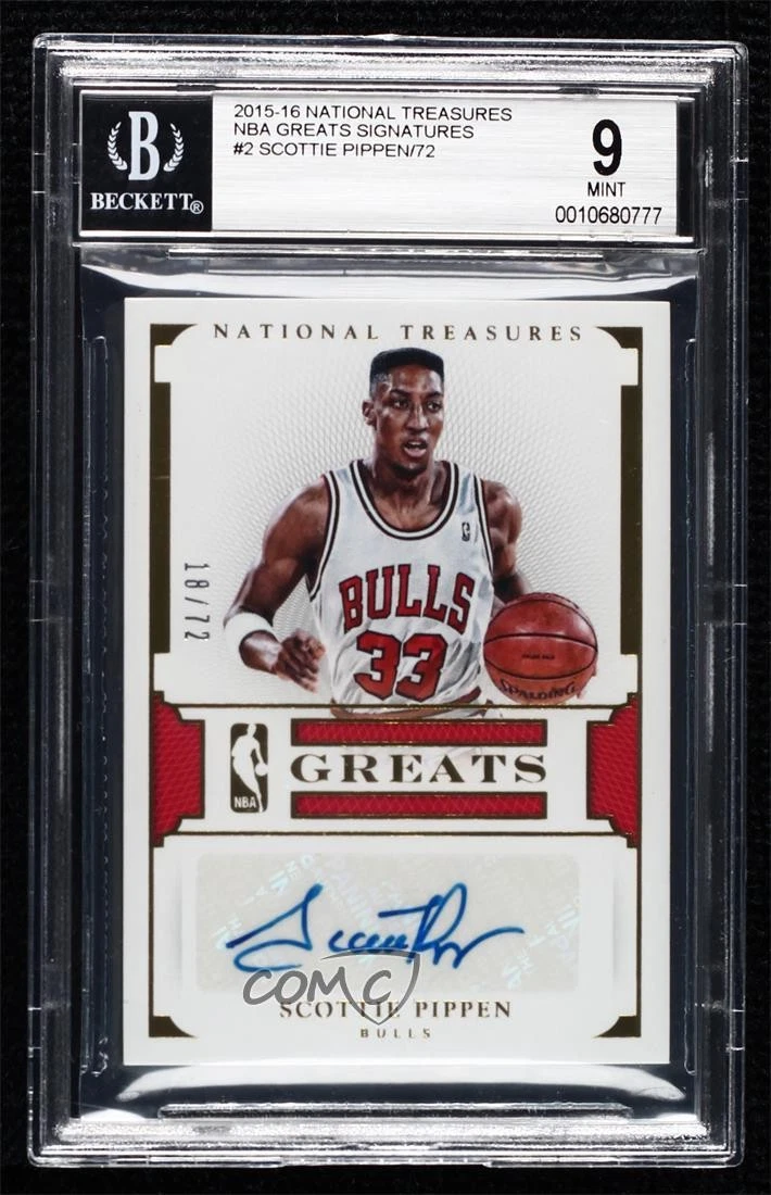 Panini Scottie Pippen Basketball Autographed Sports Trading Cards