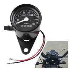 Motorcycle Universal Odometer Speedometer Tachometer Gauge Black 12V