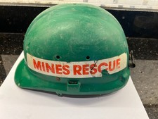 GENUINE MINES RESCUE HELMET  not a   COLLIERY MINING MINERS  PIT CHECK