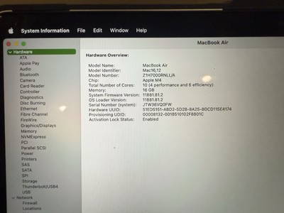 Apple MacBook Air 13-inch M4 (10core) Model 2025 16GB RAM, 256GB SSD, Sky Blue