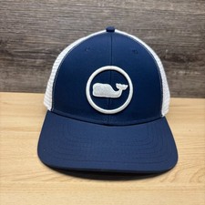Vineyard Vines Hat Cap Snap Back Blue White Whale Logo Trucker Preppy Adjustable