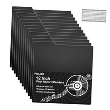Vinyl Record Dividers, 12 Inch Album Storage Separators 30 Pack  Black
