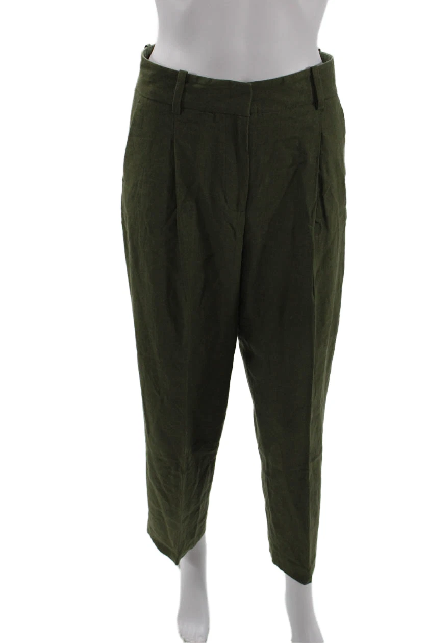 Zara Womens Linen Tailored Lightweight Zip Fly Trouser Pants Green Size XS
Opens in a new window or