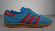 Mens Adidas Originals Hamburg Blue Red Gum Casual Trainers - UK 7