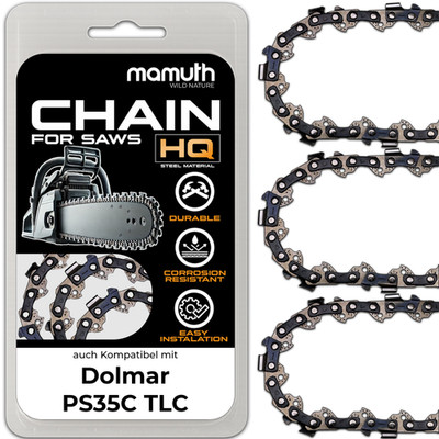 3x Sägekette Kettensäge 35cm 1,3mm 3/8'' 52 TG für Dolmar PS35C TLC