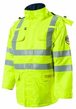Roots RO4517 Stormbuster Contractor Waterproof FR Parka Hi Vis Yellow Jacket Med