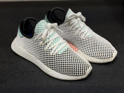 Adidas Deerupt Multicolor Knit 'Black Easy Green' Mens US 9.5