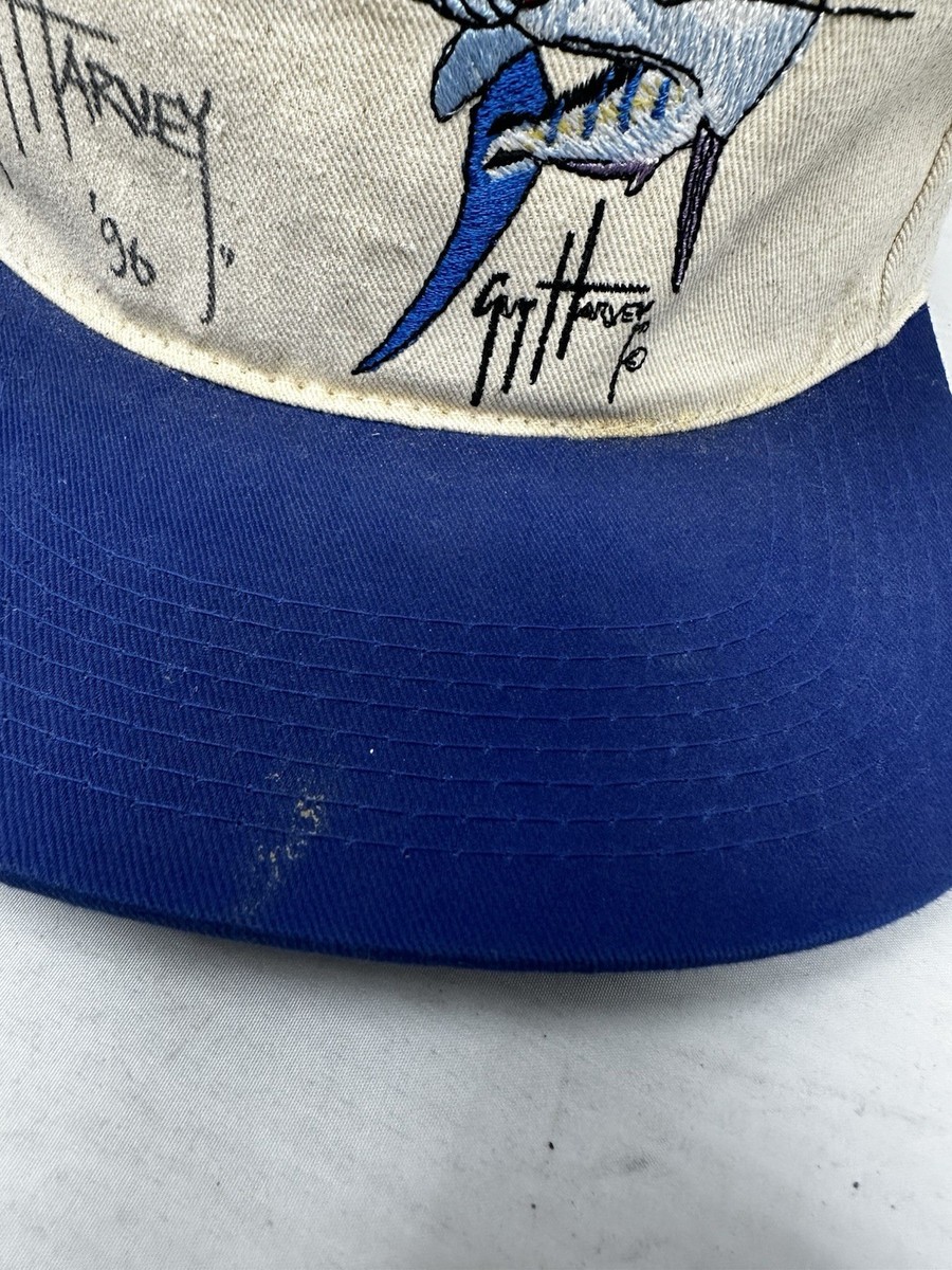 VINTAGE Guy Harvey Embroidered 90s Fish Fine Tree Snapback Hat Cap
