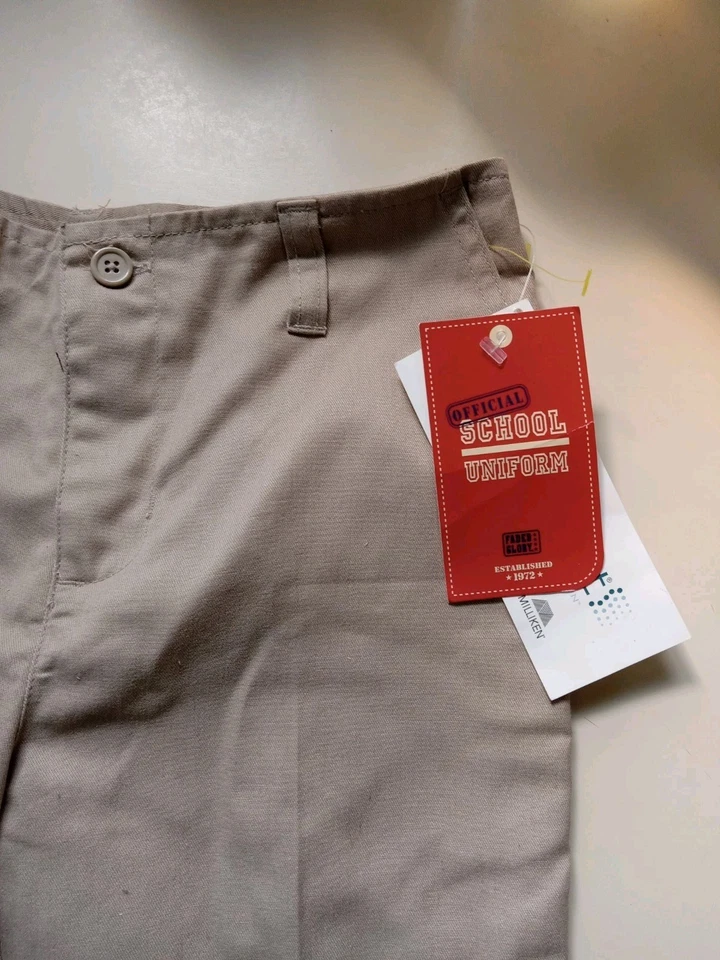 Pantalón de pierna acampanada Faded Glory uniforme escolar oficial marrón talla 8 nuevo con etiquetas Foto 3 de 4