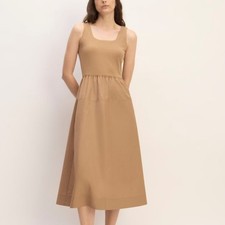 Everlane The Supima Jersey Riviera Dress in Tiger's Eye Size L NWOT