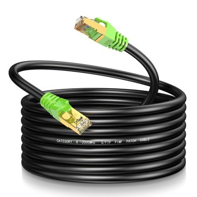 Cat8 Ethernet Cable 100Ft, Round S/FTP Shielded Heavy Duty High Speed Interne...