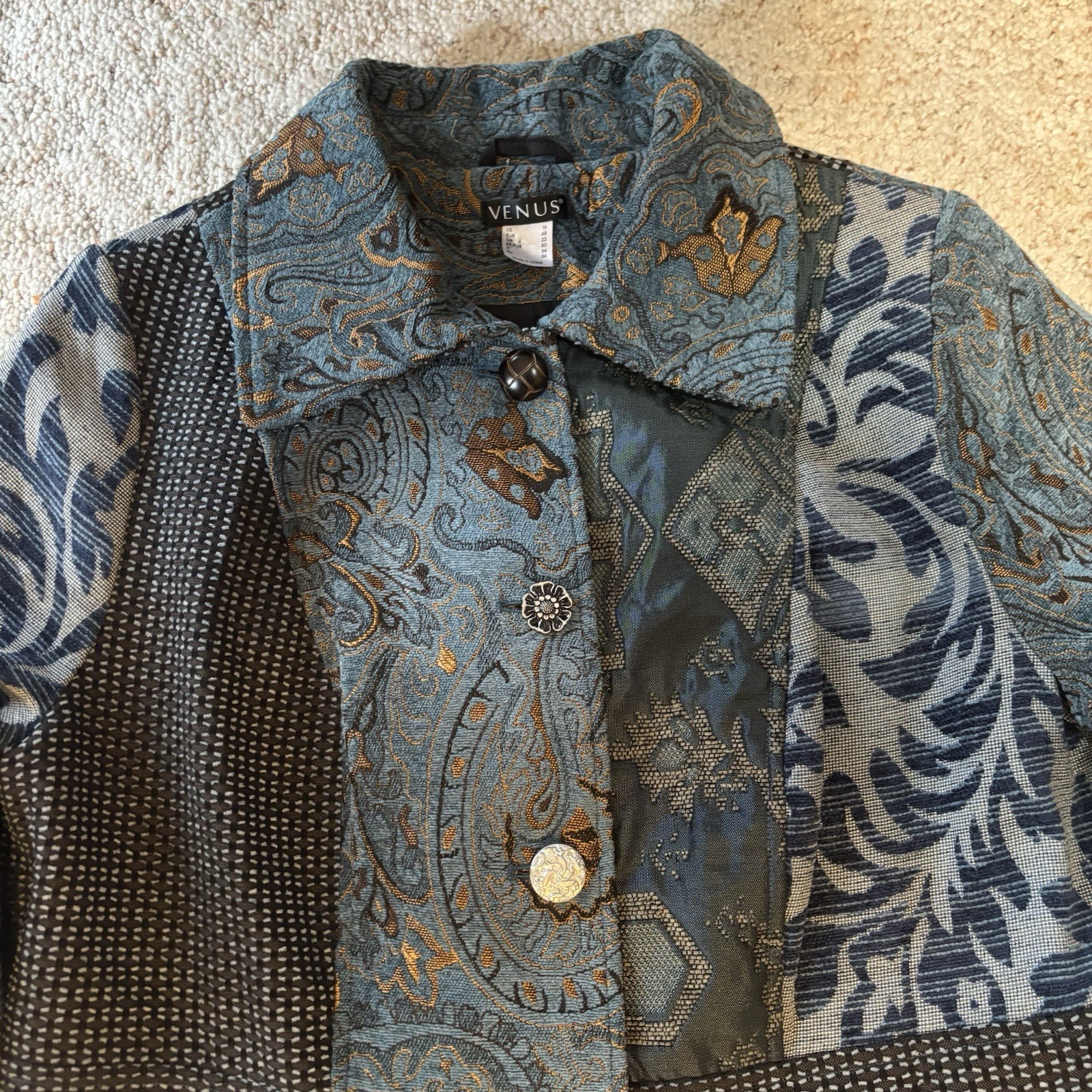 Venus Mixed Print Patchwork Jacquard Embroidered … - image 8