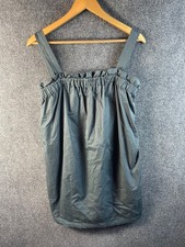 Everlane The Paperbag Dress Dark Slate Sz M Organic Cotton Womans Gray