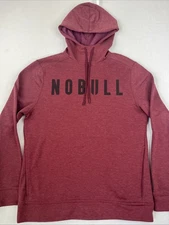 Nobull Pullover Hoodie Men’s Size Medium Red Polyester Gym Workout Casual