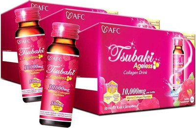 Japan Tsubaki Ageless Beauty Collagen Drink from Japan with 10,000mg Marine C...