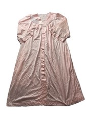 Vtg Shadowline Nightgown Robe Size Small Light Pink Snap Front Made In USA