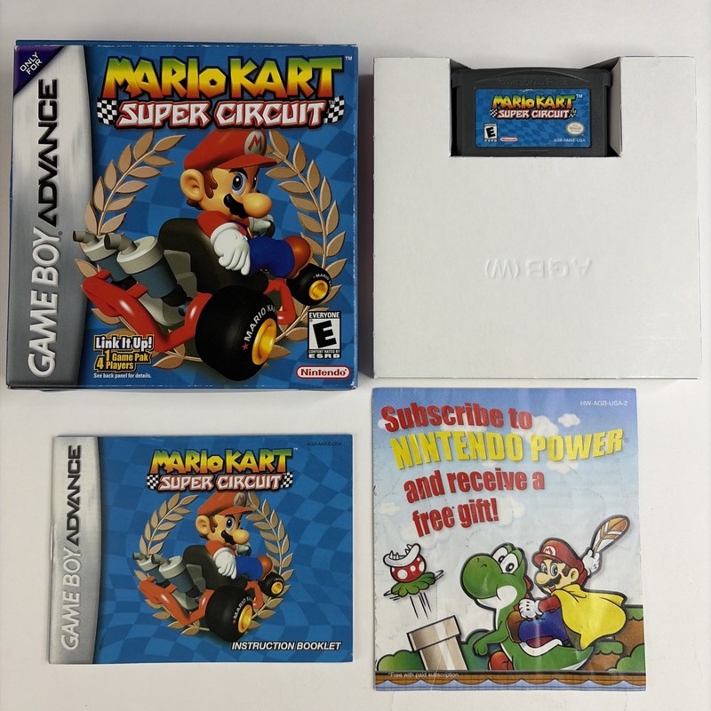 Nintendo Game Boy Advance Mario Kart Super Circuit 2001 CIB GBA *Tested Working