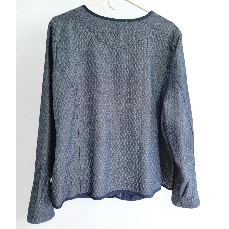 Chaqueta de mezclilla acolchada Isaac Mizrahi para mujer talla XL ligera Lagenlook clásica Foto 3 de 4