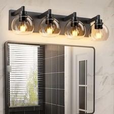 27" Modern Vanity Light Fixture 4 Lights Bathroom Mirror Wall Sconce Glass Shade