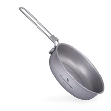 Boundless Voyage Ultra-light Titanium Frying Pan with Folding Handle Outdoor ...