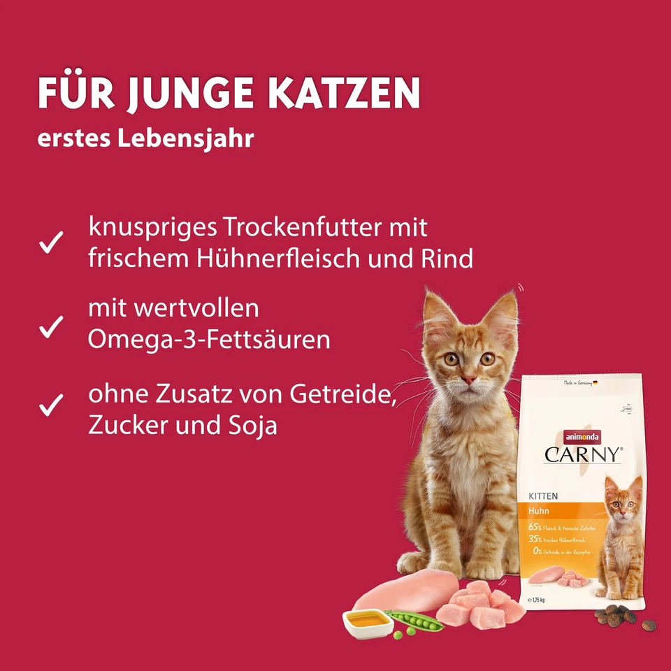Kitten Huhn 1,75 kg, Kitten Trockenfutter für wachsende Kätzchen, Katzenfutte... - Bild 2 von 4