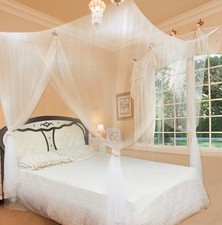 4 Corner Post Bed Canopy Mosquito Net Full Queen King Size Bedding